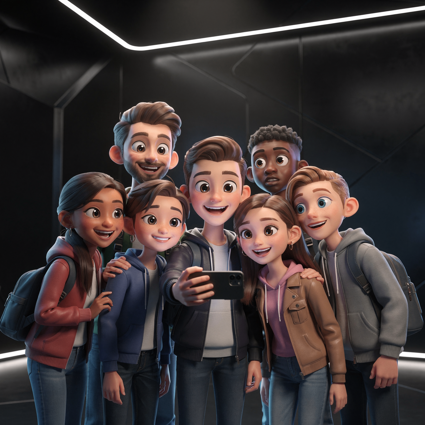 Students taking a selfie together